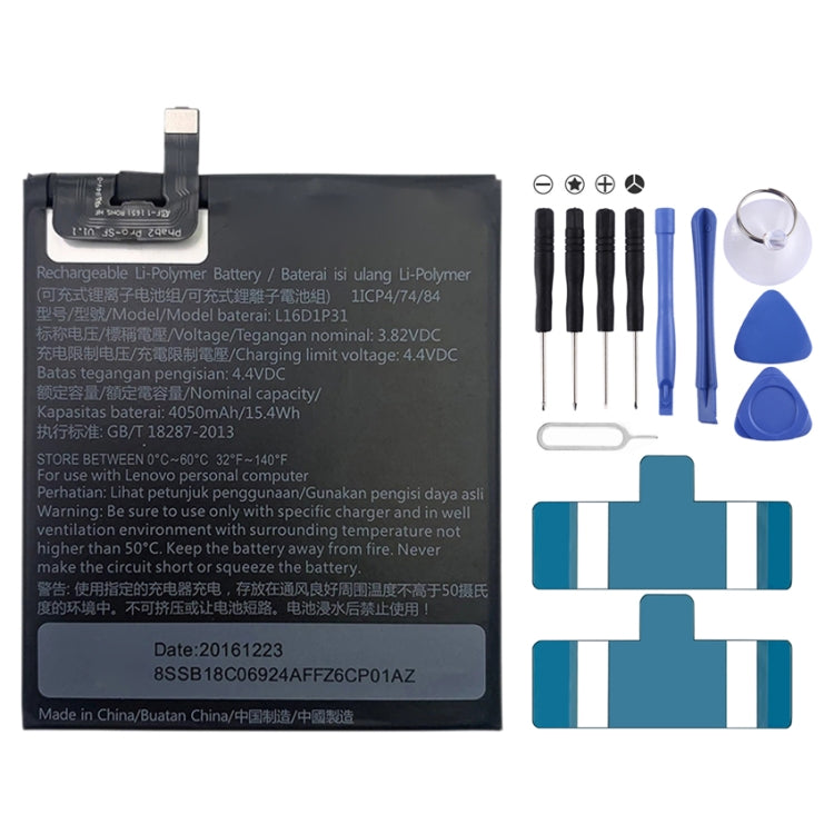 Batteria ai polimeri di litio Lenovo Phab2 Pro1 L16D1P3 da 4050 mAh, For Lenovo Phab2 Pro Batteria ai polimeri di litio Lenovo Phab2 Pro1 L16D1P3 da 4050 mAh, For Lenovo Phab2 Pro